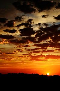 Scenic view of silhouette landscape against sky during sunset