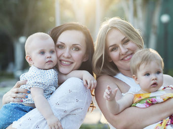 Portrait of mother and daughter