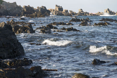 View of rocks on beach