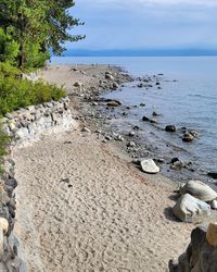 Scenic view of beach against sky