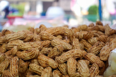 Close-up of peanuts for sale in market