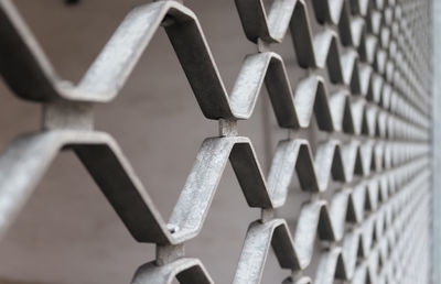 Close up of a metal door with a selective focus