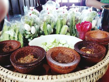 Close-up of food on table