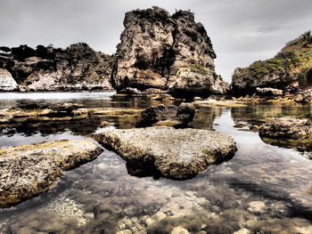 Rocks in sea