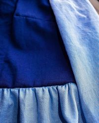 Full frame shot of blue fabric