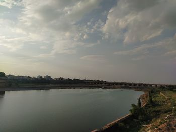 Scenic view of river against sky