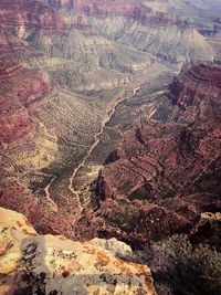 High angle view of rocks on land