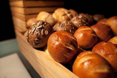 Close-up of pumpkins on table