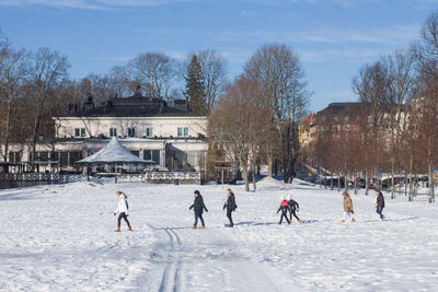 Group of people in winter