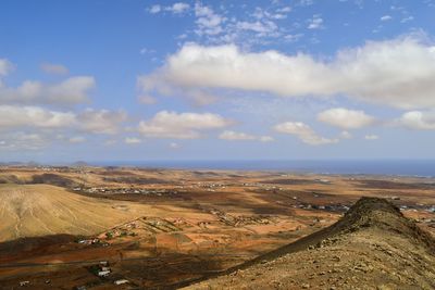 Aerial view of landscape against sky