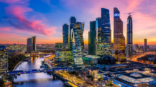 Moscow city skyscraper and skyline architecture, moscow international business financial, russia.