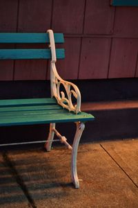 Close-up of empty bench