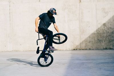 Man riding bicycle