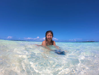 Portrait of smiling me swimming in palau. 