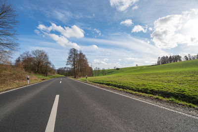 Surface level of road along landscape