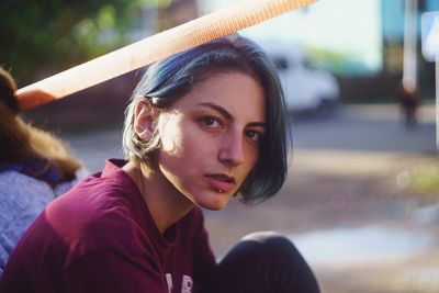 Close-up portrait of young woman