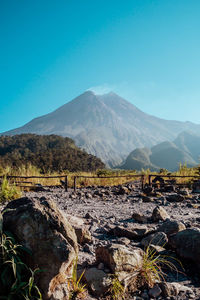 Merapi mountain in yogyakarta city