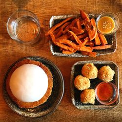 Directly above shot of food on table