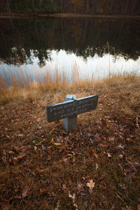 Bench in lake