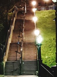 View of illuminated built structure at night