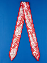 Directly above shot of red chili pepper on blue background