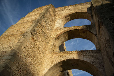 Low angle view of rock formations