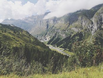 Scenic view of landscape and mountains