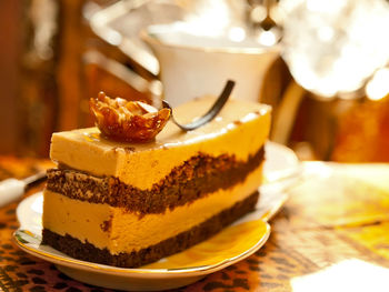 Close-up of cake in plate