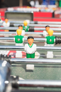 Close-up of foosball