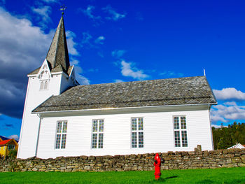 Exterior of building against blue sky