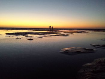 Scenic view of sea at sunset