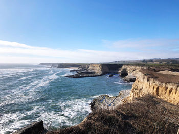 Scenic view of the ocean against sky at wilder ranch state park in northern california 