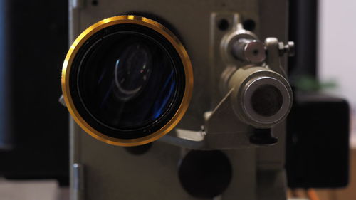 Close-up of camera machine