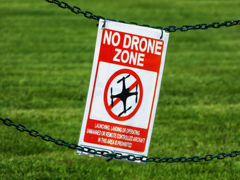 No drone zone sign