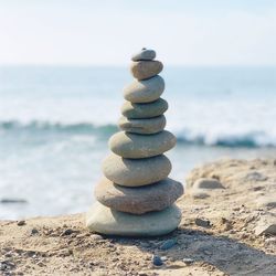 Stack of stones at beach