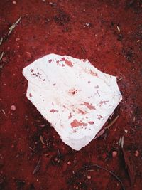 Close-up of heart shape on white surface