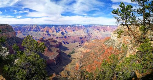 Panoramic view of landscape against cloudy sky