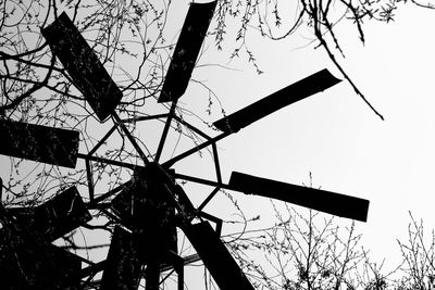 Low angle view of silhouette trees against sky