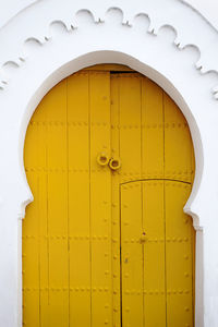 Yellow door of tanger, morocco