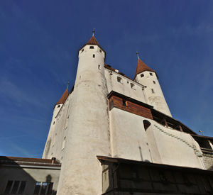 Thun castle dominating the thun skyline in switzerland seen from close up.