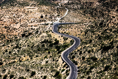 High angle view of road on mountain