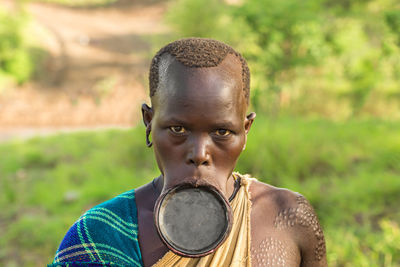 Close-up portrait of a young man