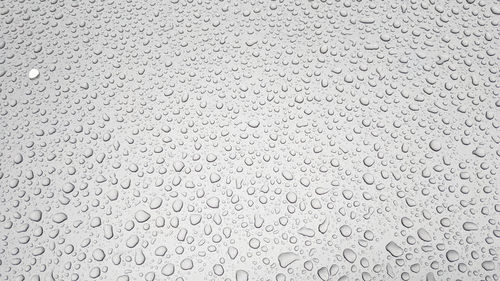 Full frame shot of raindrops on glass window