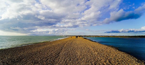 Scenic view of beach against sky