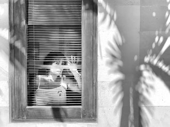 Shadow of window on building