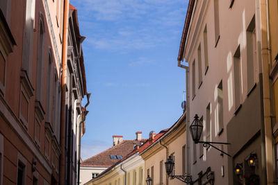 Low angle view of residential buildings against sky