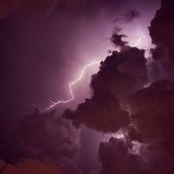 Low angle view of storm clouds at dusk