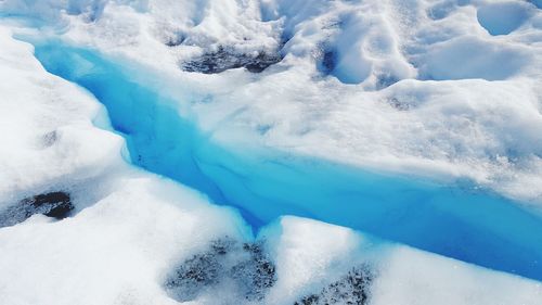 Aerial view of frozen lake
