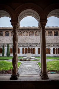 Architectural columns in courtyard