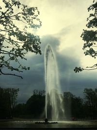 Scenic view of fountain against sky